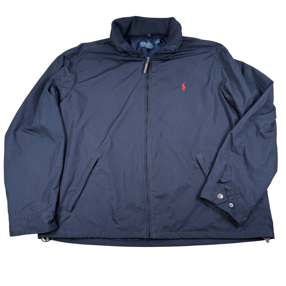 Polo Ralph Lauren Pack Hooded Windbreaker Jacket Mens XXL Navy Blue VTG